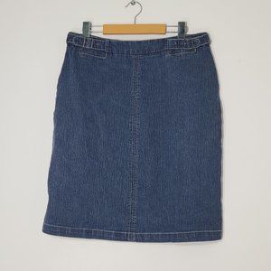 AN Amerique Du Nord Blue Jean Denim Pencil Skirt Casual Cowgirl Stretch 14